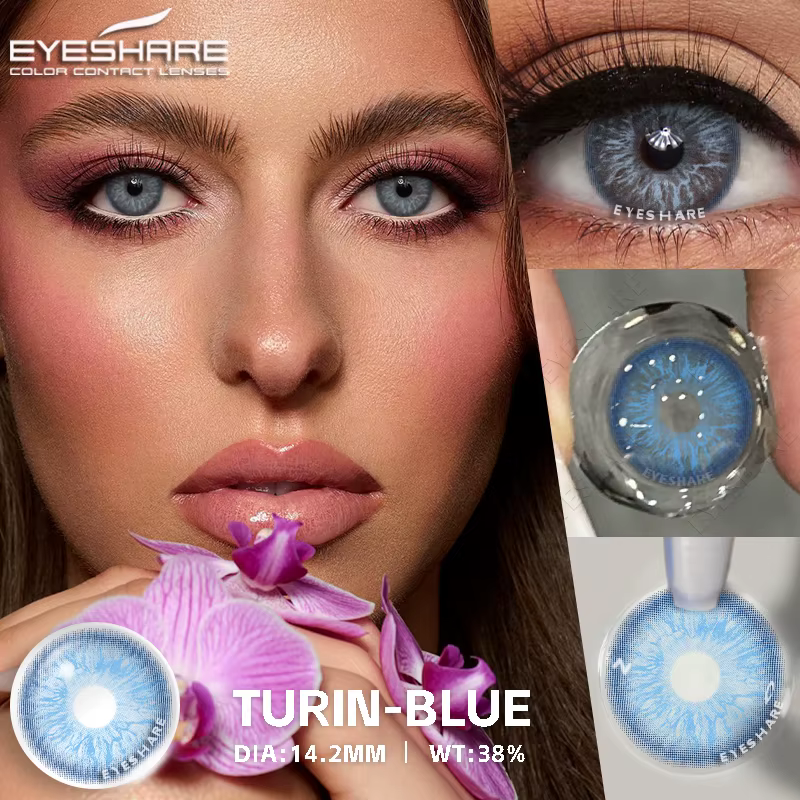 EYESHARE 1 paire d'élèves colorées pour les yeux Contacts oculaires bleus Lentilles de contact vertes de haute qualité