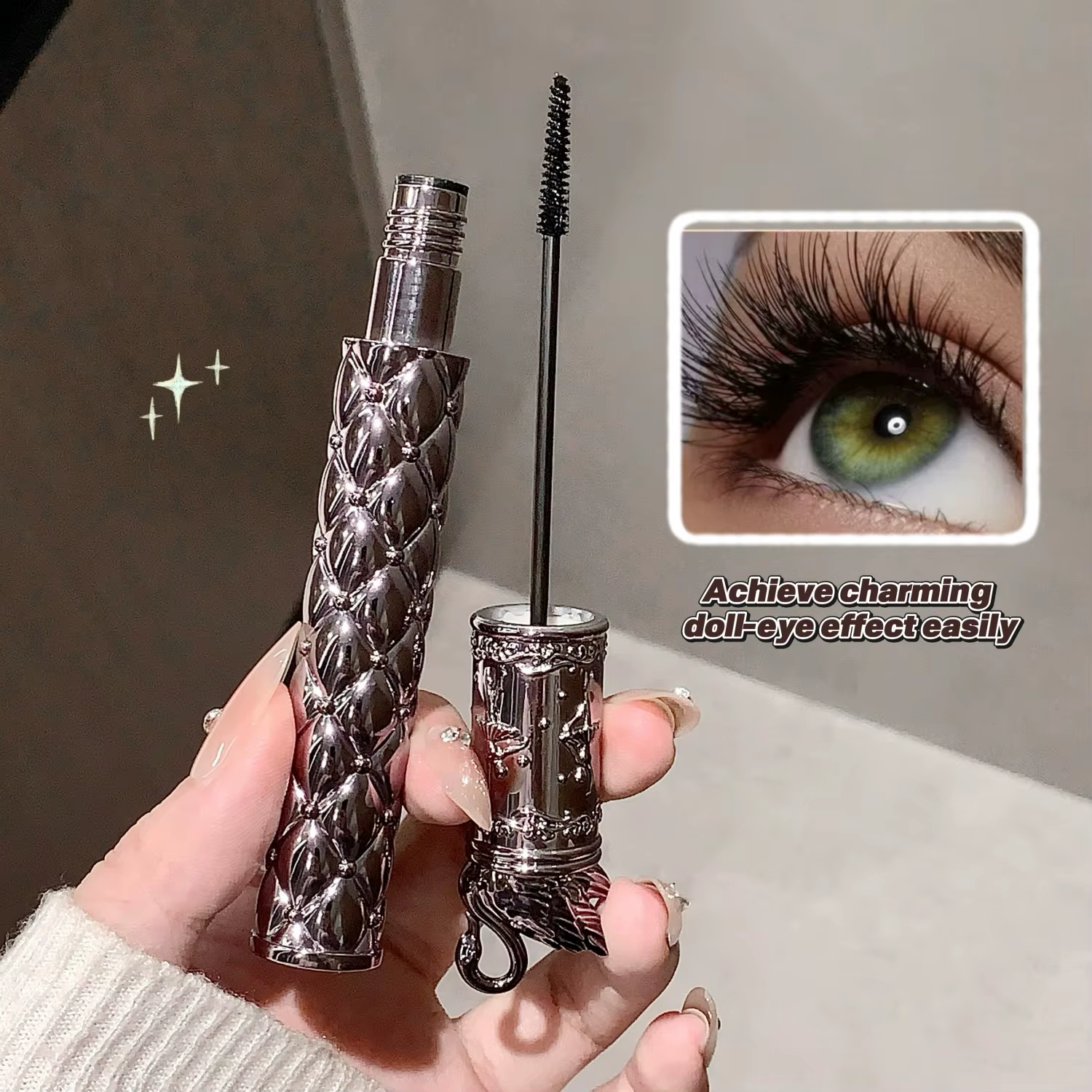 SHAQINUO Mascara 4D Imperméable Anti-bavures Épaississant Allongeant Fixateur de Courbure Volumisant Effet Cils Naturels Cosmétiques pour les Yeux