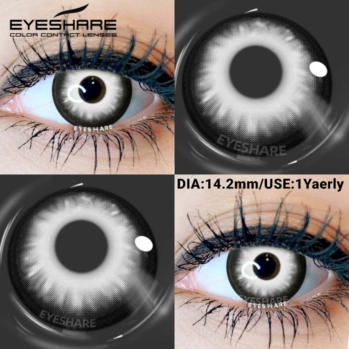EYESHARE Halloween lentilles de Contact blanches pour les fêtes fous Cosplay
