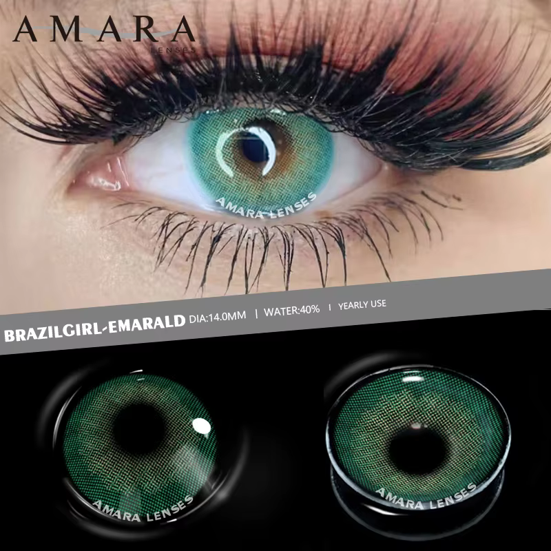 AMARA lentilles de Contact de couleur marron vert lentille yeux belle élève