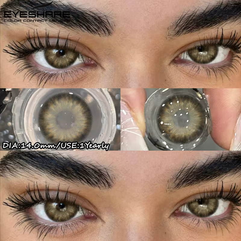 EYESHARE Lentilles de contact colorées grises pour embellir les yeux 1 paire