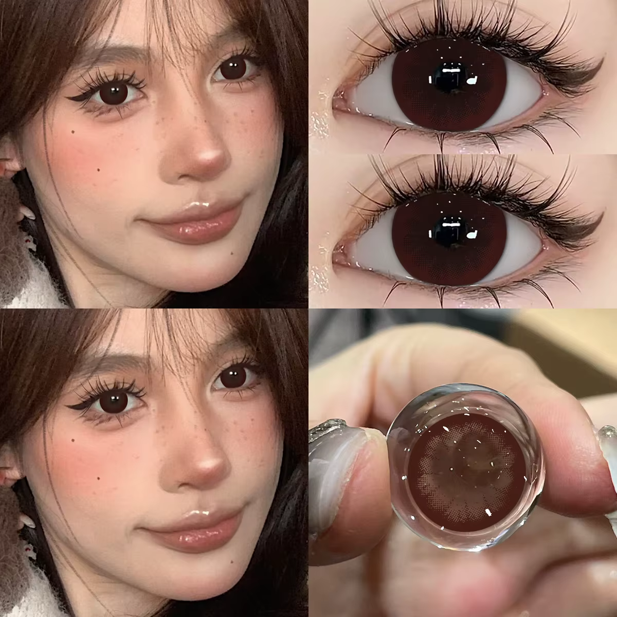 Bio-essense 1 paire de lentilles noires à grands yeux 14.5MM