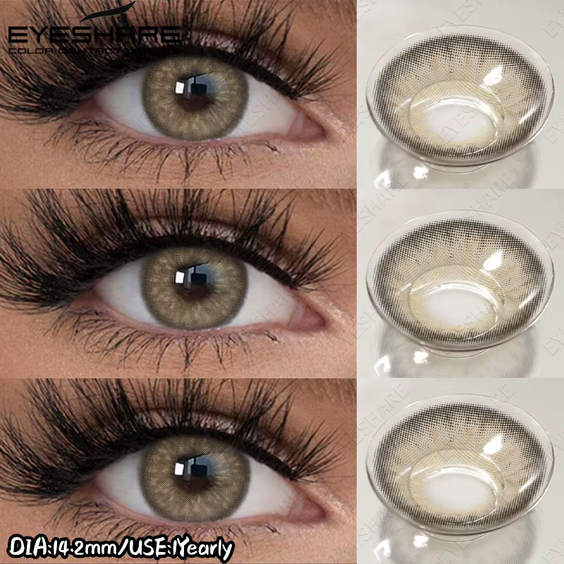 EYESHARE 1 Paire de Lentilles de Contact Colorées pour les Yeux Marron