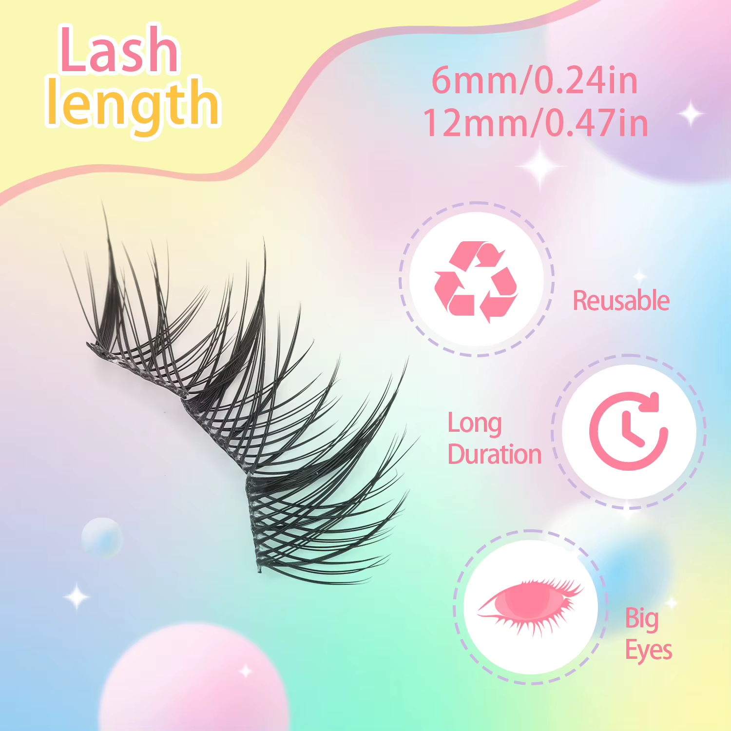 60 bouquets de faux cils en grappe