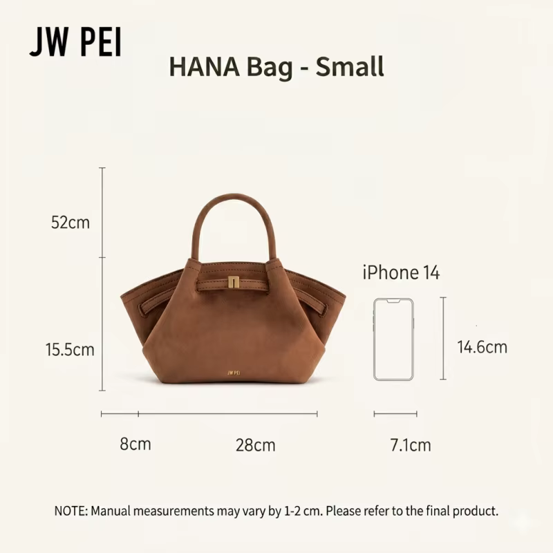 Sac en daim JW PEI Hana, sacs à main de luxe haut de gamme en faux daim pour femmes, sac à main à poignée supérieure, sac bandoulière, sac fourre-tout S