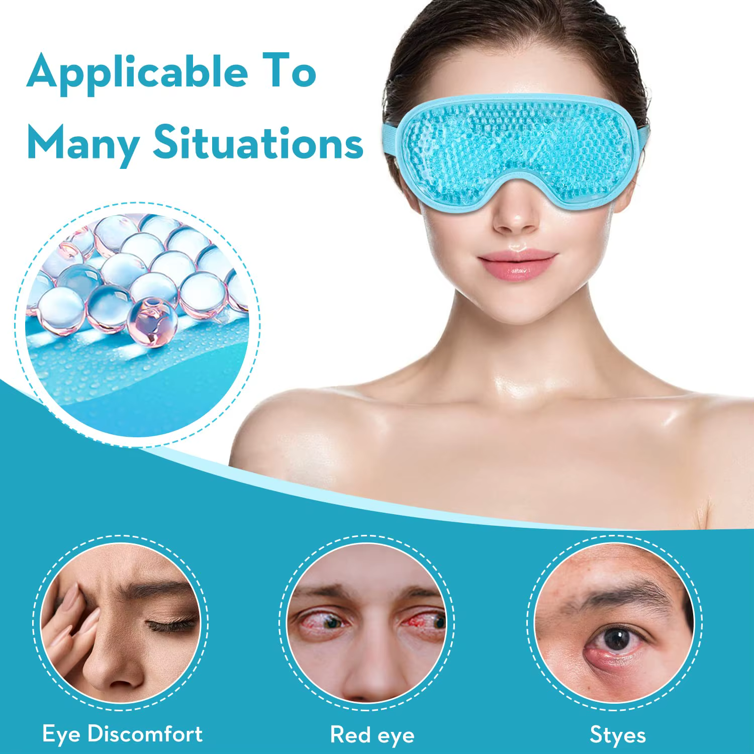 Masque rafraîchissant pour les yeux en gel réutilisable