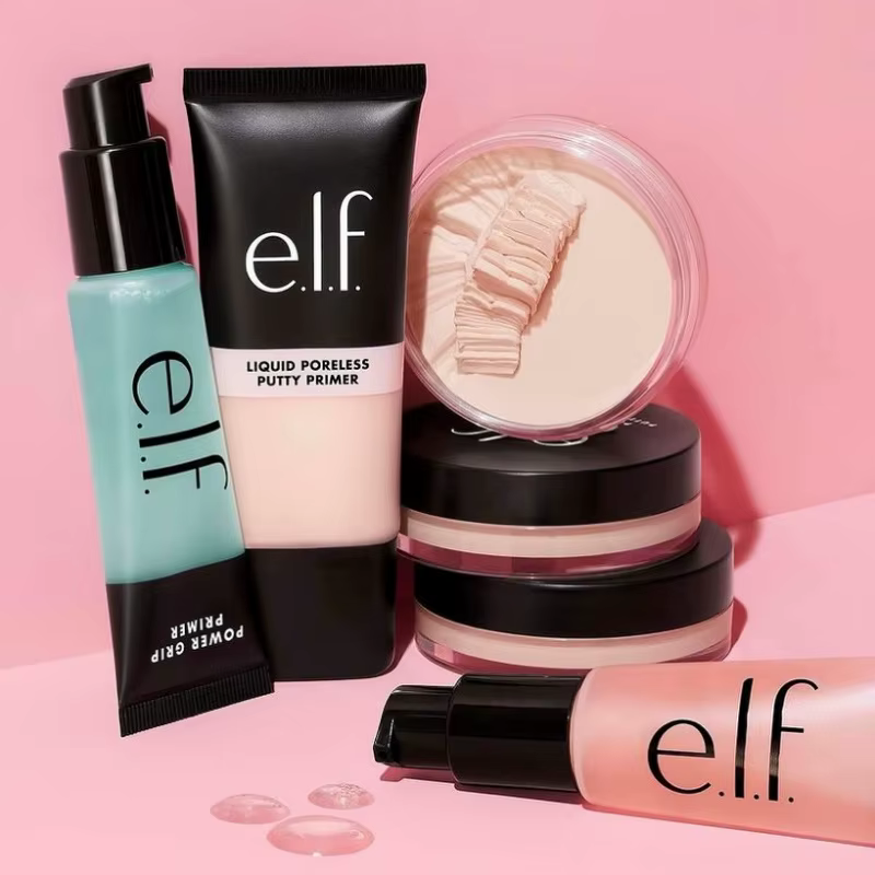 Base de Maquillage ELF : Gel Liquide Effet Zéro Pores, Crème Pré-Maquillage et Couvre-Pores Avant Application