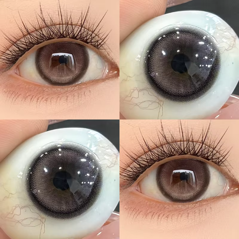 DUOXIU 1 Paire de Lentilles de Contact Colorées Marron Naturelles Coréennes avec Correction