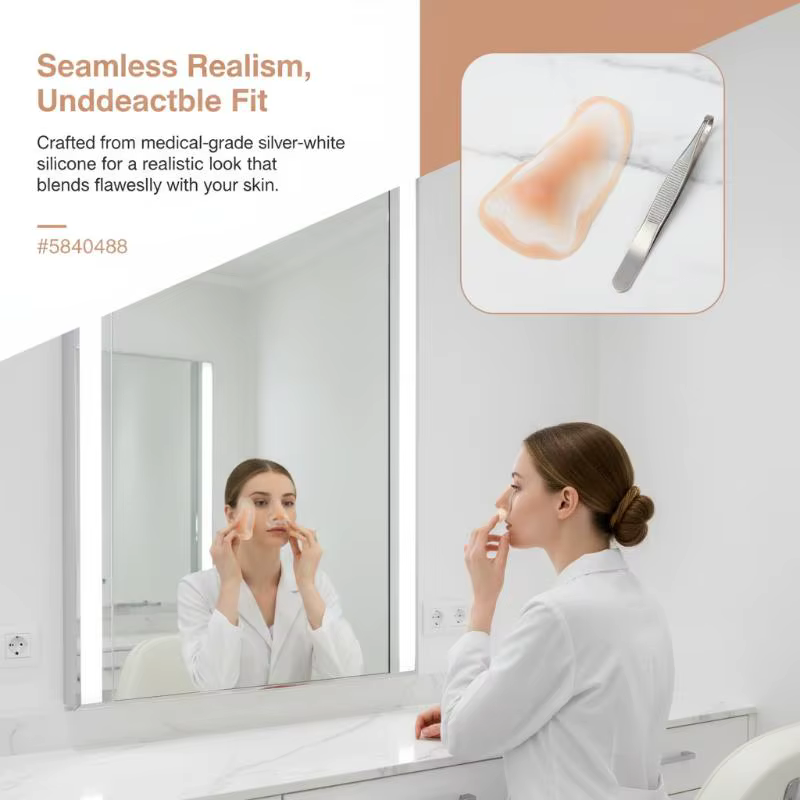 Faux nez en silicone professionnel pour maquillage, effets spéciaux, respectueux de la peau, naturel, réutilisable, pour maquillage de scène, prothèse faciale