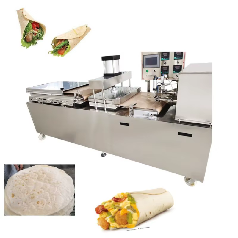 Machine à fabriquer des tortillas de farine mexicaines, du pain arabe pita, du naan, du paratha, du chapati et du roti