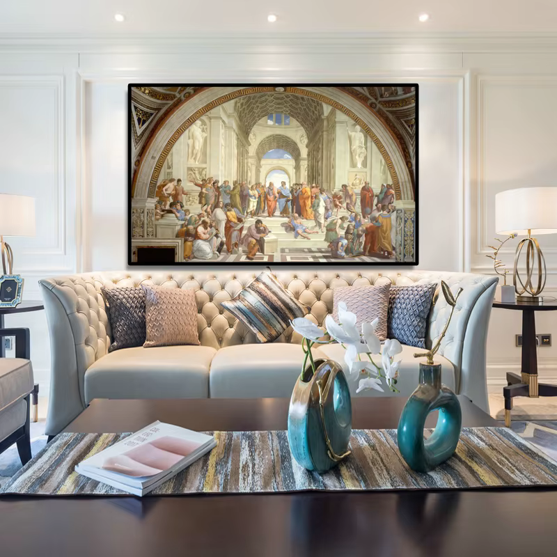 Célèbre école d'art de peinture d'athènes de Raphael, affiches et imprimés sur toile, images d'art murales
