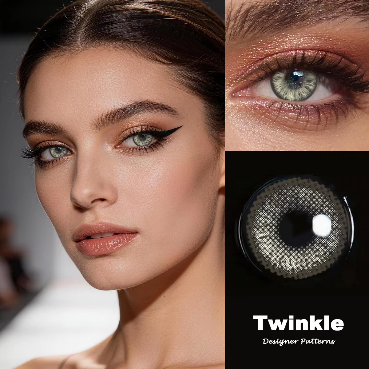 VISUASHOW Lentilles de contact colorées noires Twinkle