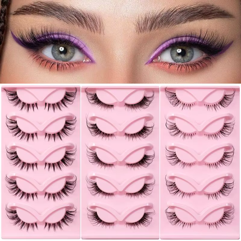 5 paires de faux cils effet œil de renard