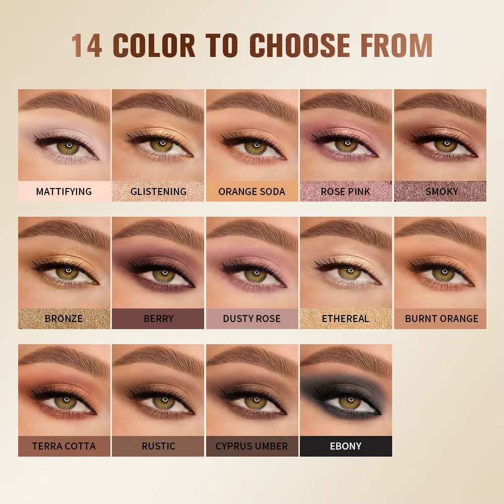 Palette de fards à paupières 14 couleurs