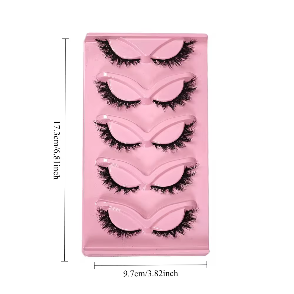 5 paires de faux cils œil de chat