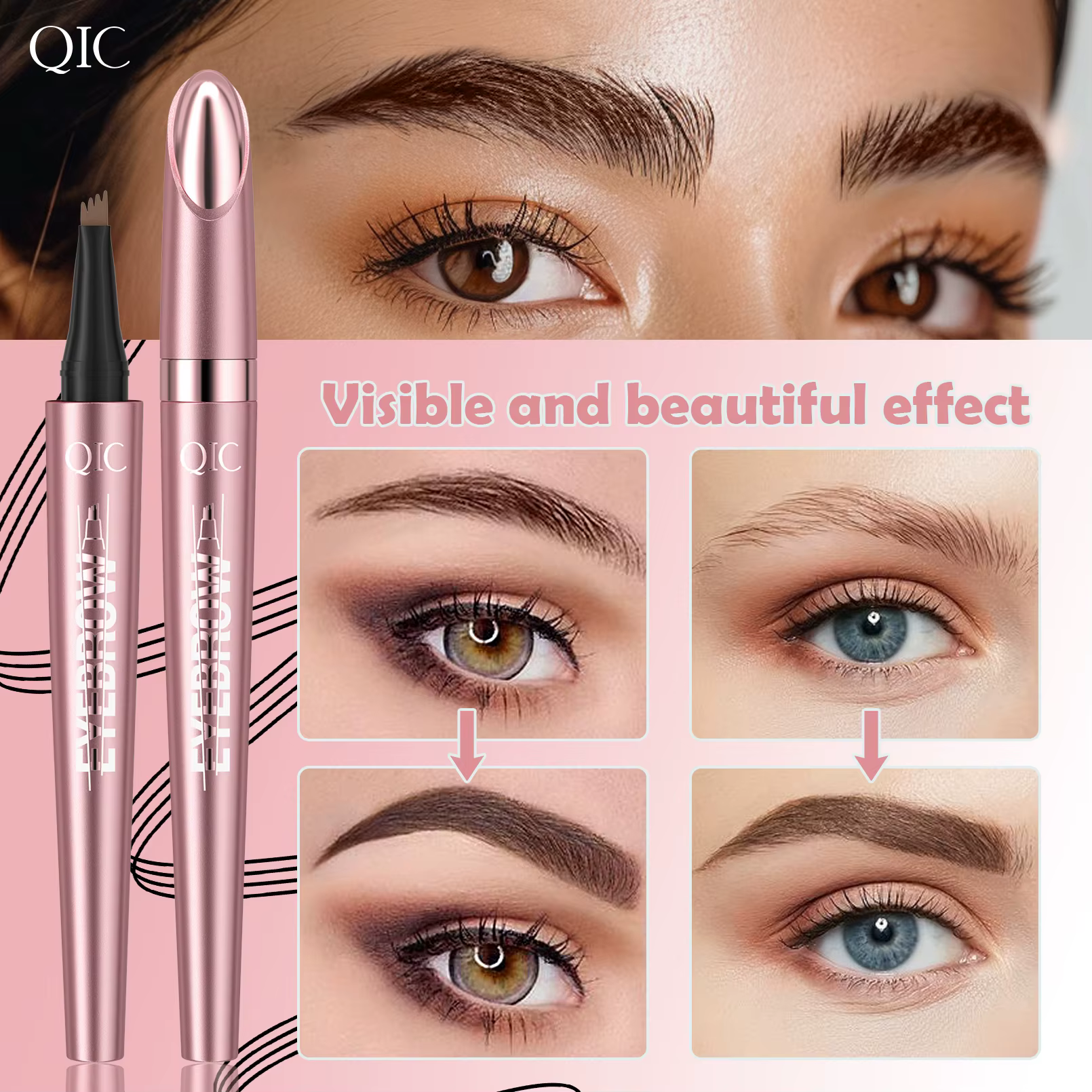 Crayon à sourcils magique à 4 fourchettes