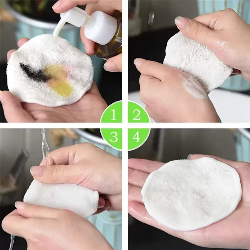 Tampons démaquillants réutilisables en Fiber de bambou