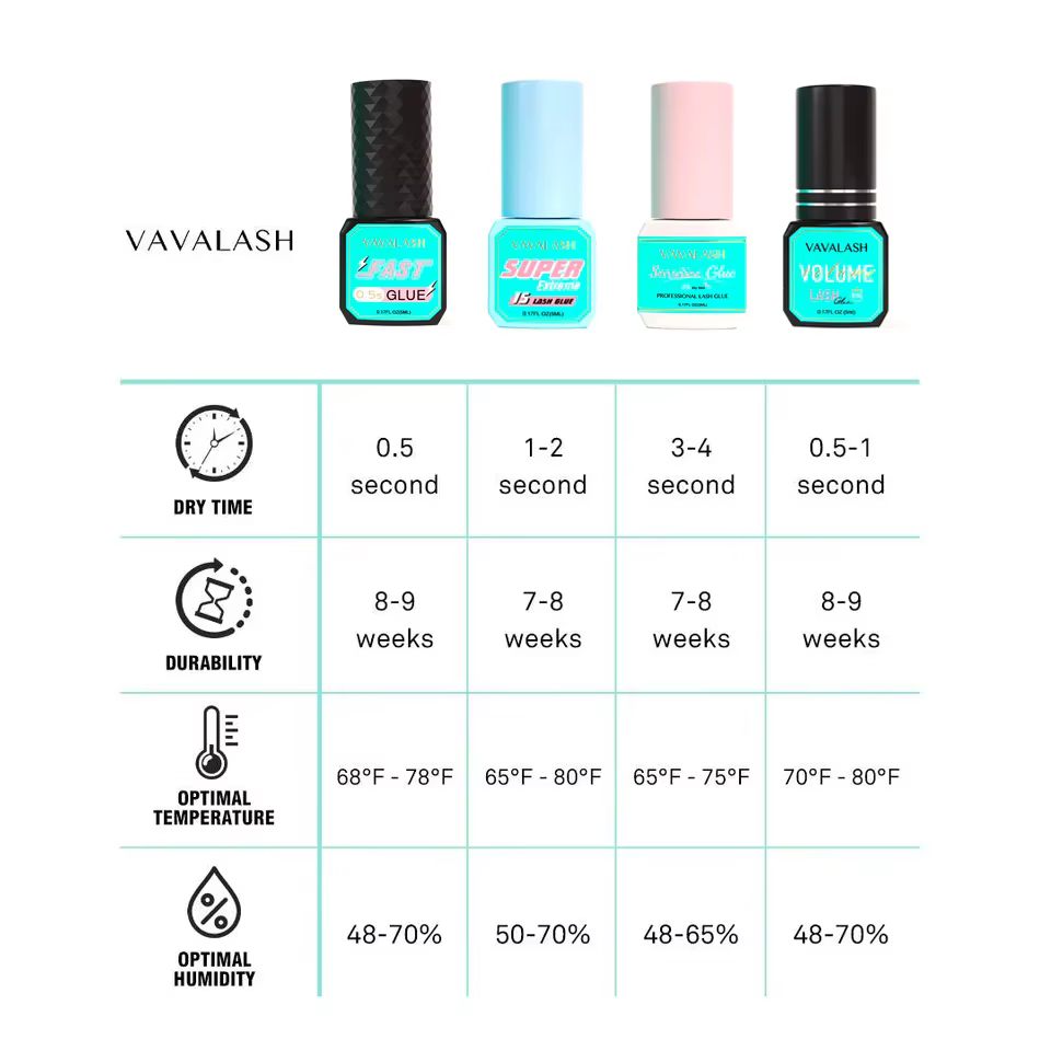 VAVALASH colle à cils 0.3S 0.5S 1S 2S adhésif pour Extension