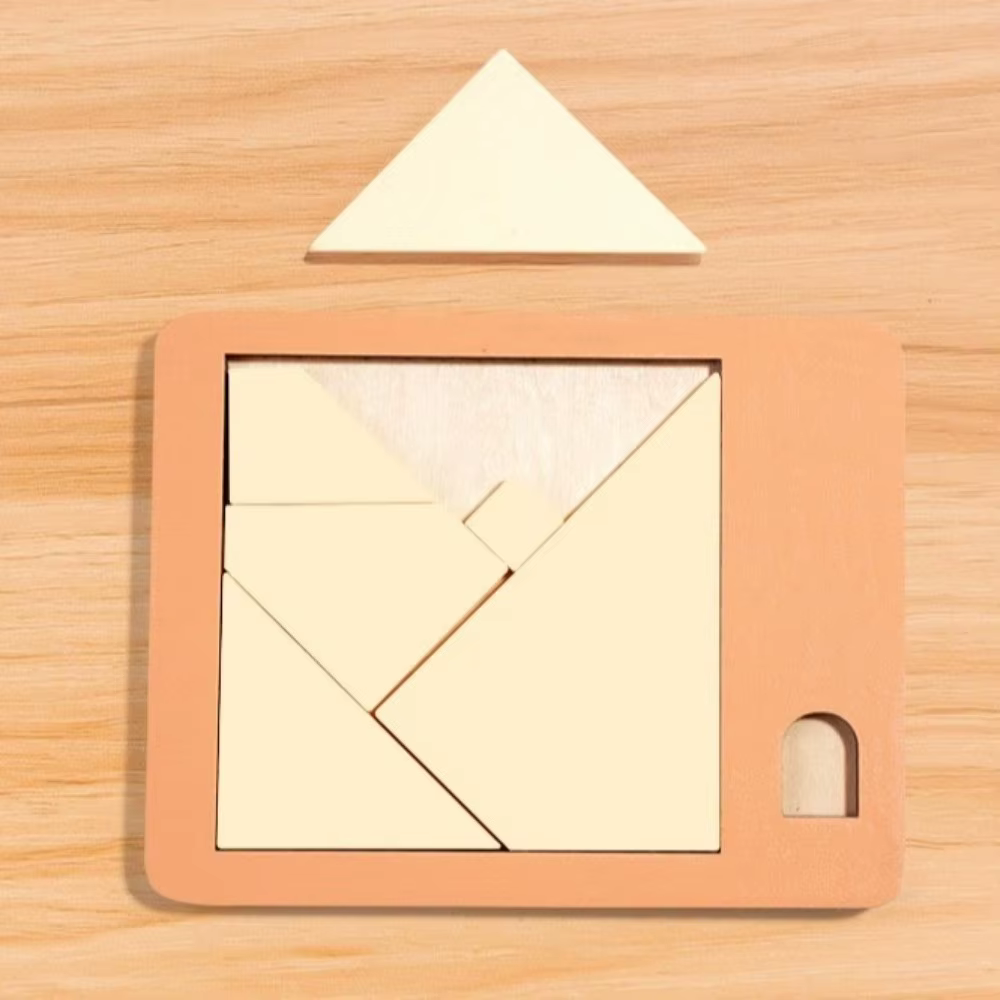 Puzzle triangulaire de forme irrégulière, entraînement logique coloré, blocs en bois, jeu de casse-tête tridimensionnel Montessori