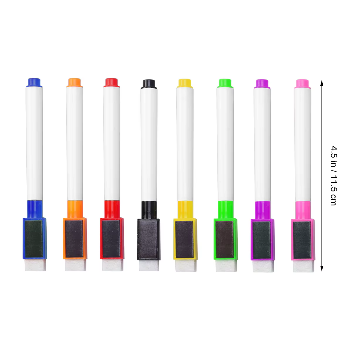Stylo magnétique coloré pour tableau blanc pour enfants, marqueurs pour tableau noir et blanc, gomme intégrée, fournitures scolaires, stylo à dessin, 8 pièces