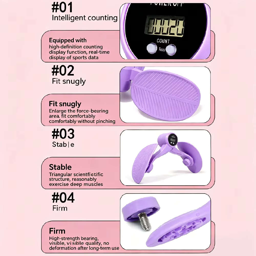 Entraîneur de hanches et de cuisses 360 ° Appareil d'exercice du plancher pelvien pour femmes avec affichage LED rotatif, machine d'entraînement des cuisses internes, post-partum