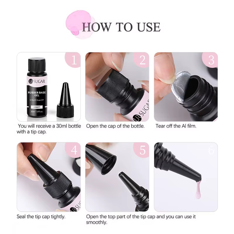 UR SUGAR 30ml Gel de Base en caoutchouc nu sans lingette couche de finition recharge paquet grand Volume vernis Semi-permanent UV LED Nail Art manucure