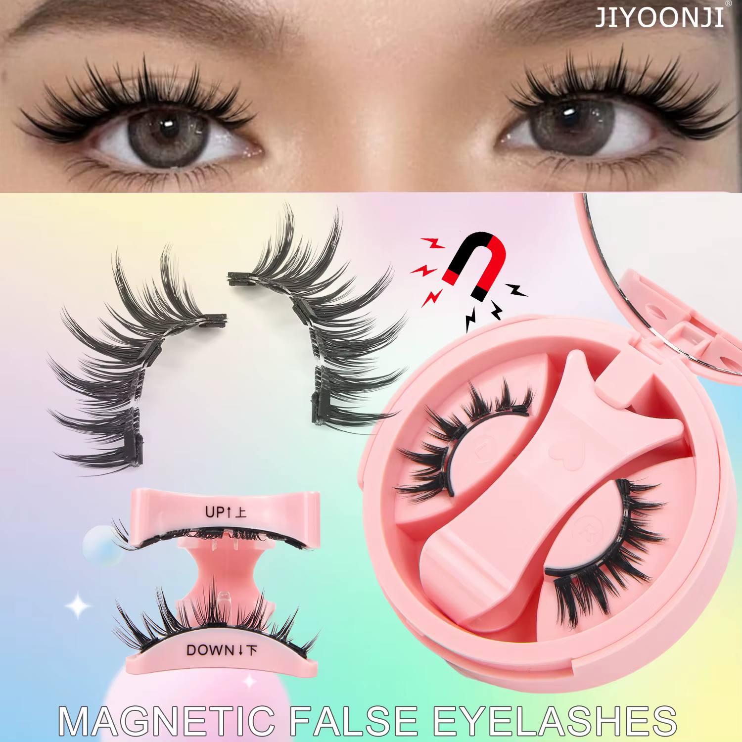 1 paire de faux cils magnétiques de style anime