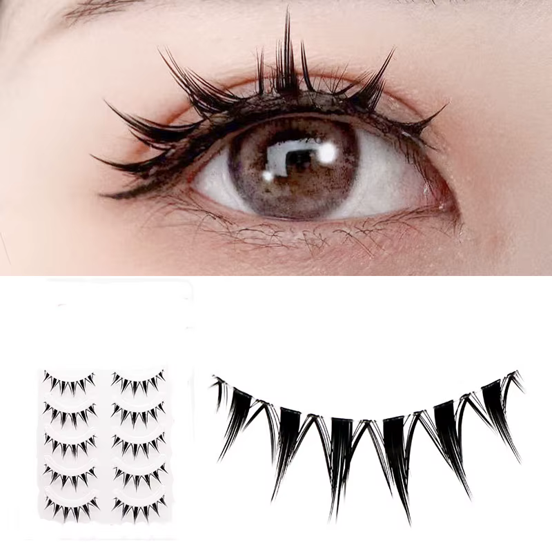 Faux cils naturels et transparents avec bande fine
