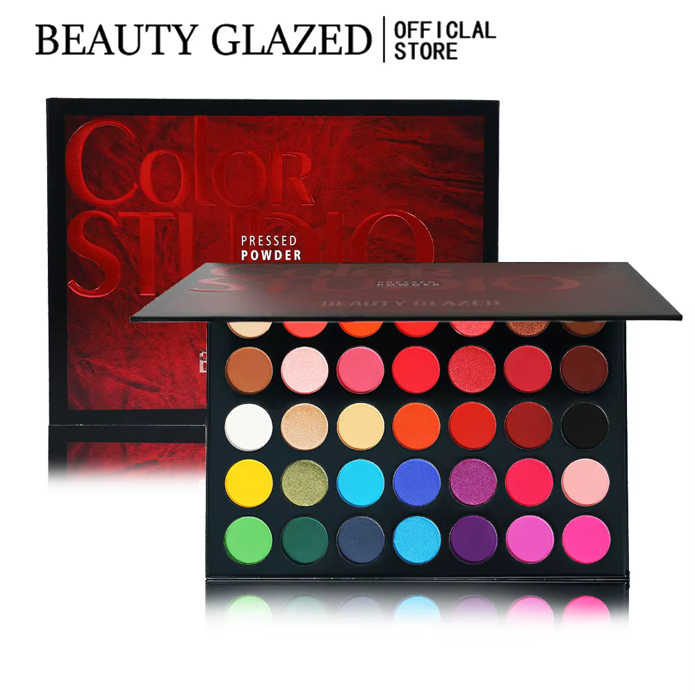 BEAUTY GLAZED Palette de fard à paupières 35 couleurs mat/brillant naturel Smokey paillettes