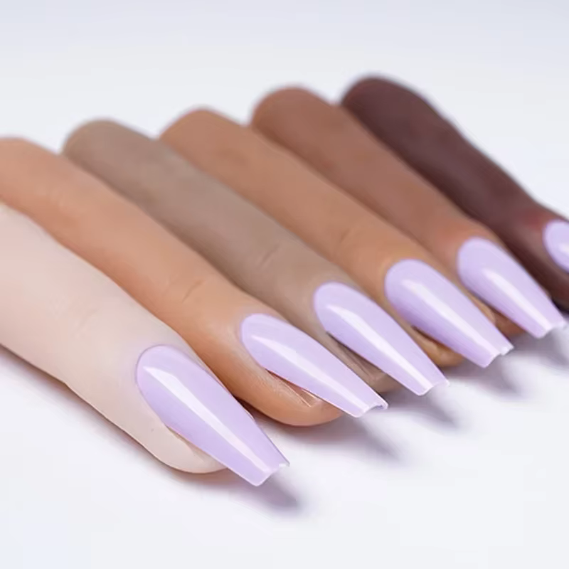 Modèle d'entraînement pour manucure, main d'entraînement en silicone pour nail art, faux doigt, embouts d'ongles naturels, présentoir à ongles DIY, outils de manucure