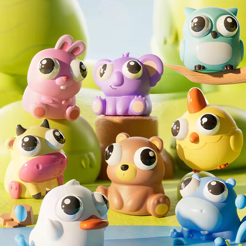 Jouets sensoriels animaux de dessin animé à presser, nouveauté amusante, jouet anti-stress et anti-anxiété, œil rebondissant, cadeaux pour enfants et adultes
