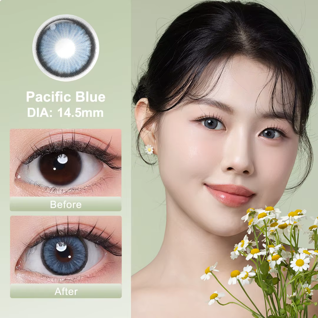 MAGISTER Série Bleue Lentilles de Contact Colorées Iris Bioniques pour des Yeux Plus Expressifs Adaptées au Maquillage Coréen 14.2-14.5mm 6 Mois