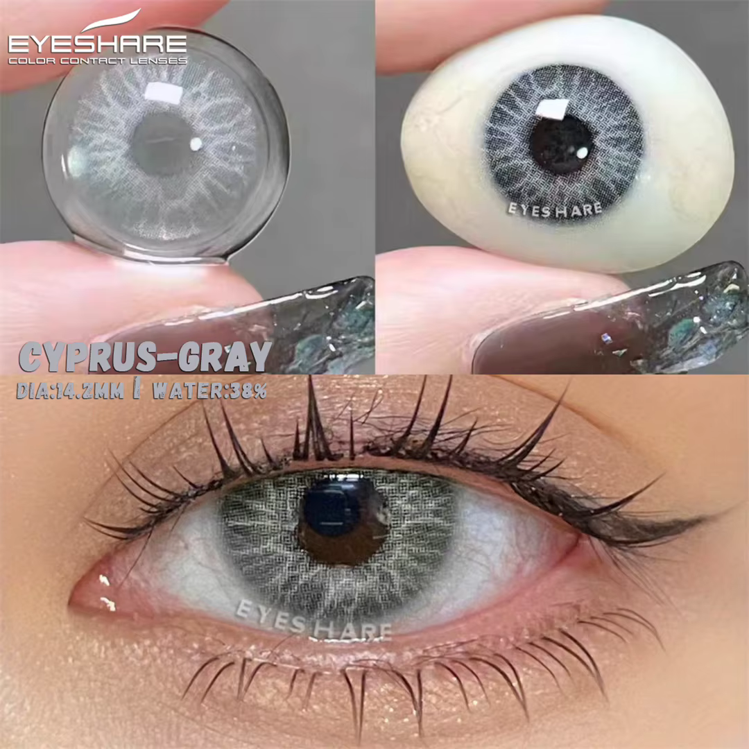 EYESHARE lentilles de contact de couleur pour les yeux cosmétiques naturellement colorés gris belles élèves lentille