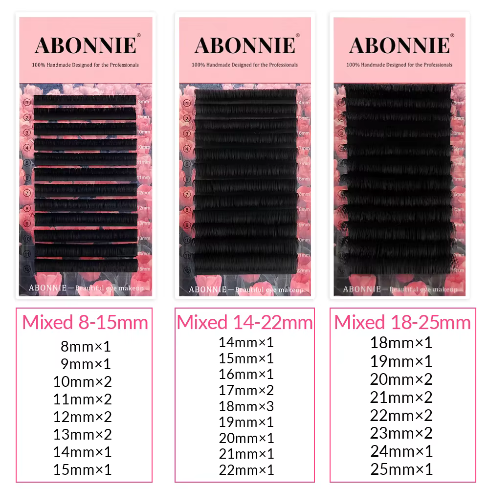 ABONNIE noir mat facile ventilateur cils cachemire floraison Extensions