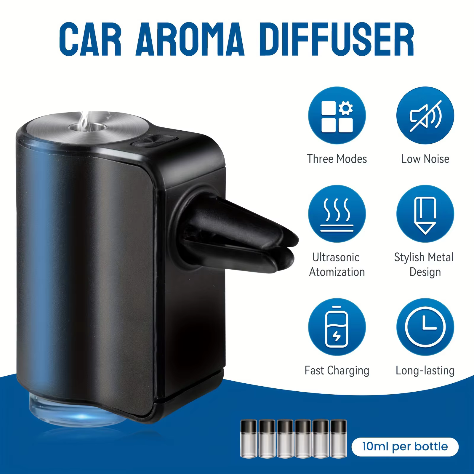 Désodorisant électrique pour voiture, diffuseur d'arôme automatique, ventilation de voiture, huile essentielle, humidificateur de brume, diffuseur de parfum, aromathérapie