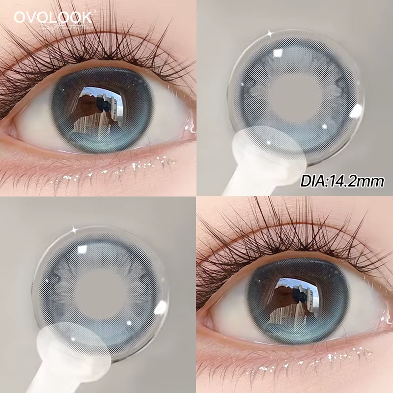 1 Paire de lentilles de contact marron grandes pour maquillage des yeux