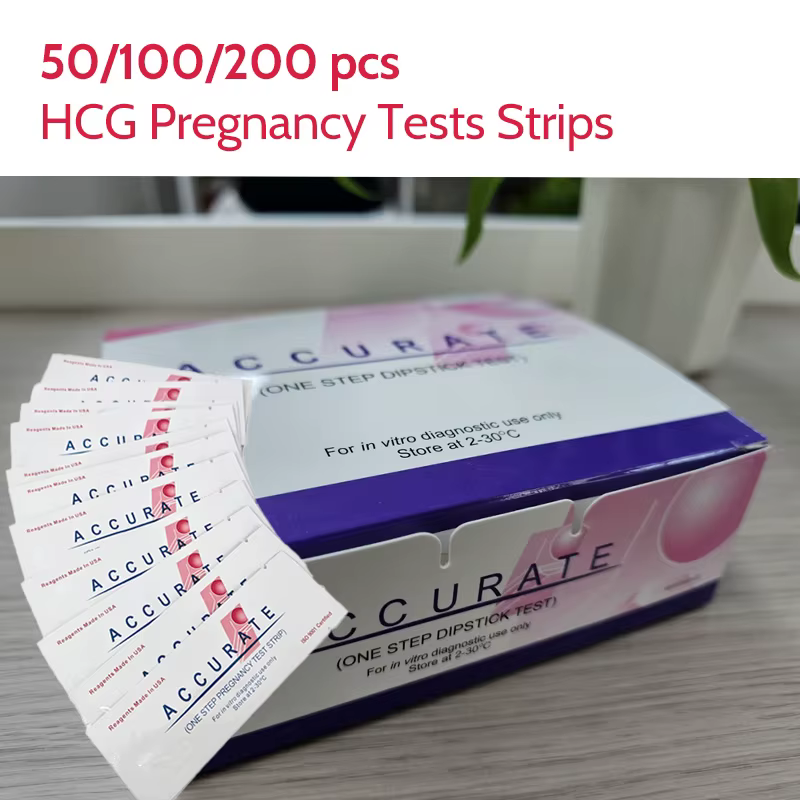 Kit de test de grossesse précoce par urgence, 50/100/200 pièces, pour usage domestique, bandelettes de test de grossesse HCG à l'or colloïdal pour femmes adultes, précision de 99%