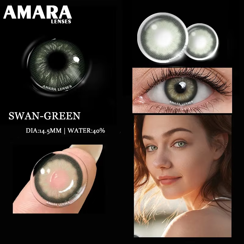 AMARA lentilles de contact de couleur verte naturelle pour les yeux