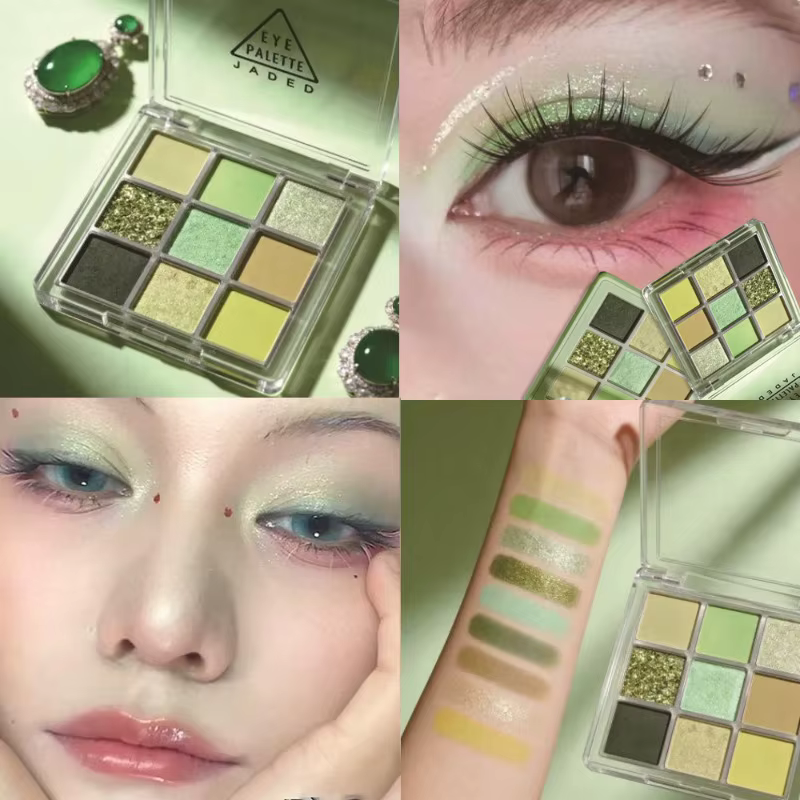 Palette de fards à paupières vert menthe 9 couleurs