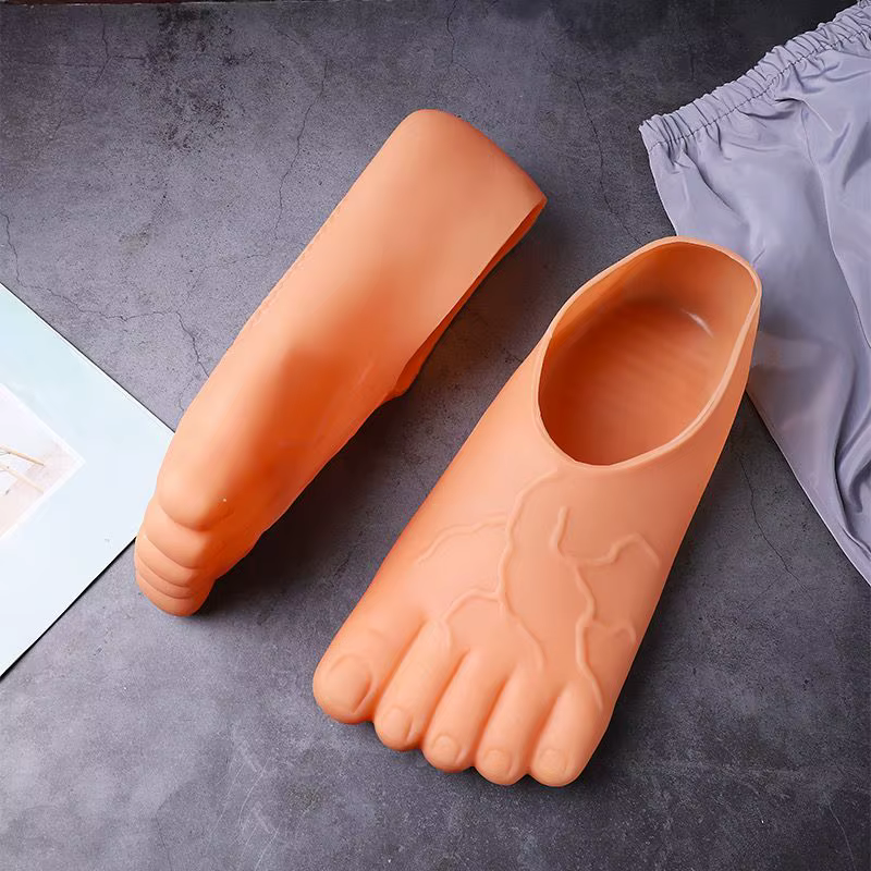 Chaussures de pied artificielles idées originales hommes et femmes orteil gros pied parodie rouge cinq doigts pieds mode