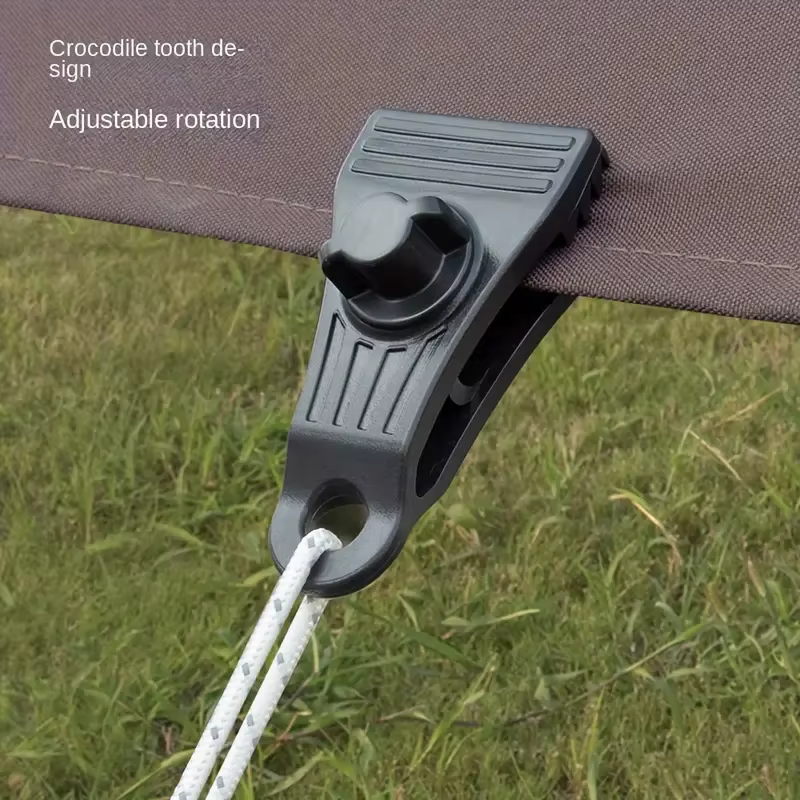 Ensemble de 10 clips et mousquetons pour tente, pinces renforcées coupe-vent pour la fixation des houx de pluie auvent, utilisation en extérieur
