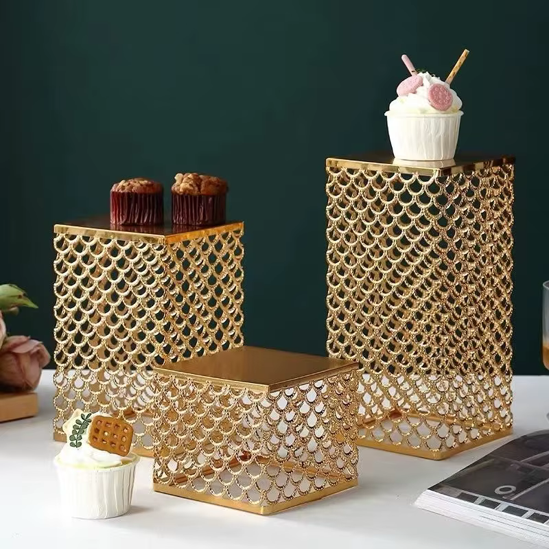 Buffet rond nordique en fer forgé, cadre de fruits, collations, pâtisseries, présentoir à Dessert, support à gâteaux, article de décoration