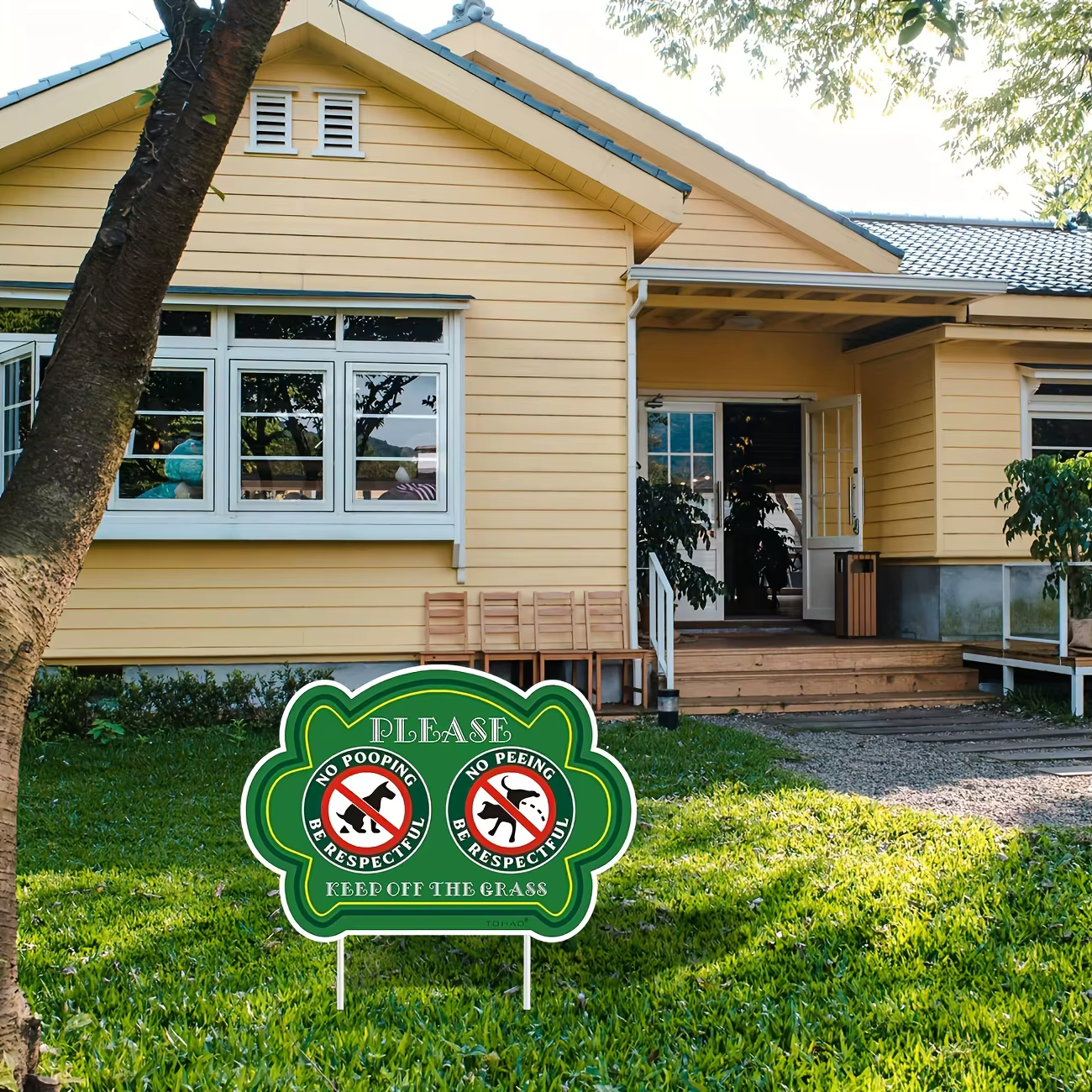 Lot de 2 panneaux "No Peeing and No Pooping" pour chien, protection contre les UV, étanche, extérieur