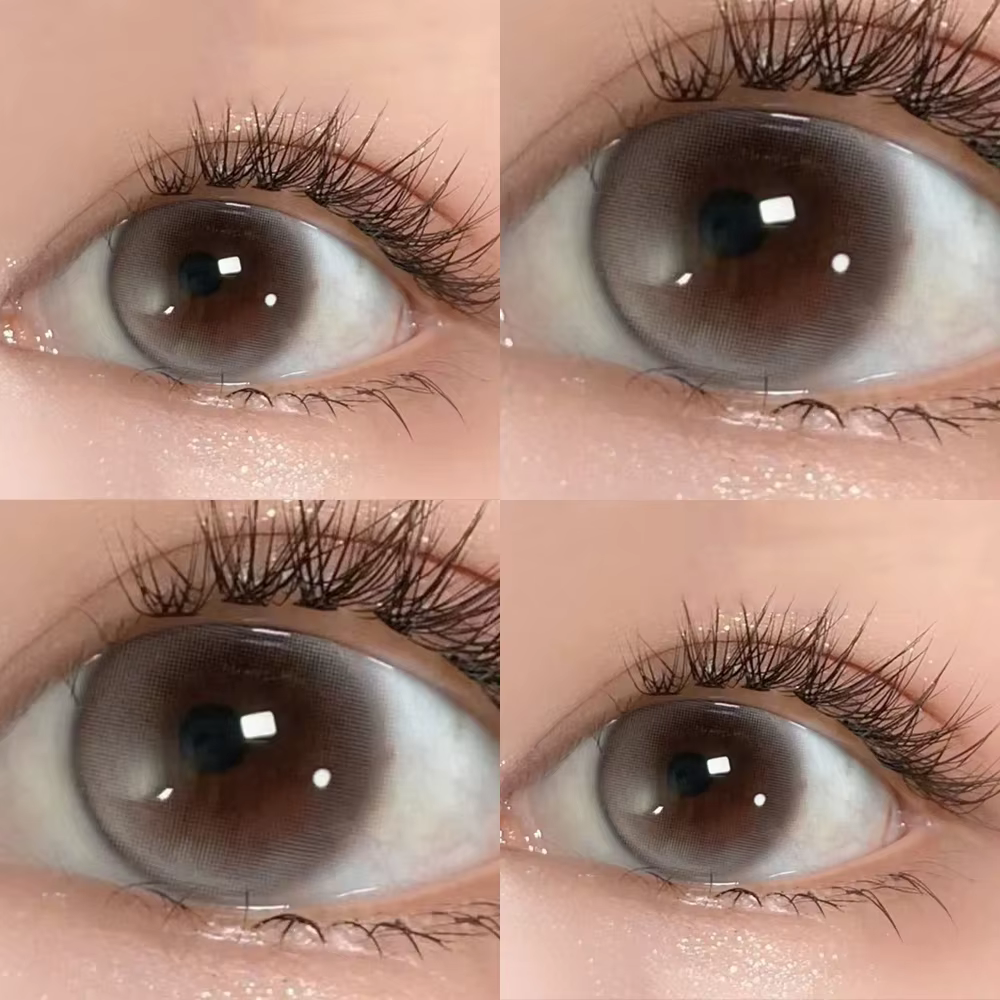 1 paire/2 pièces nouvelles lentilles de contact de couleur pour les yeux de la série Bubble mode élèves gris naturel