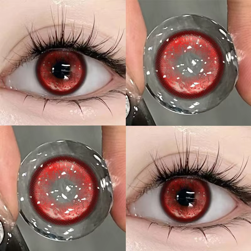 DUOXIU 1 paire de lentilles de Contact de couleur rouge pour élèves