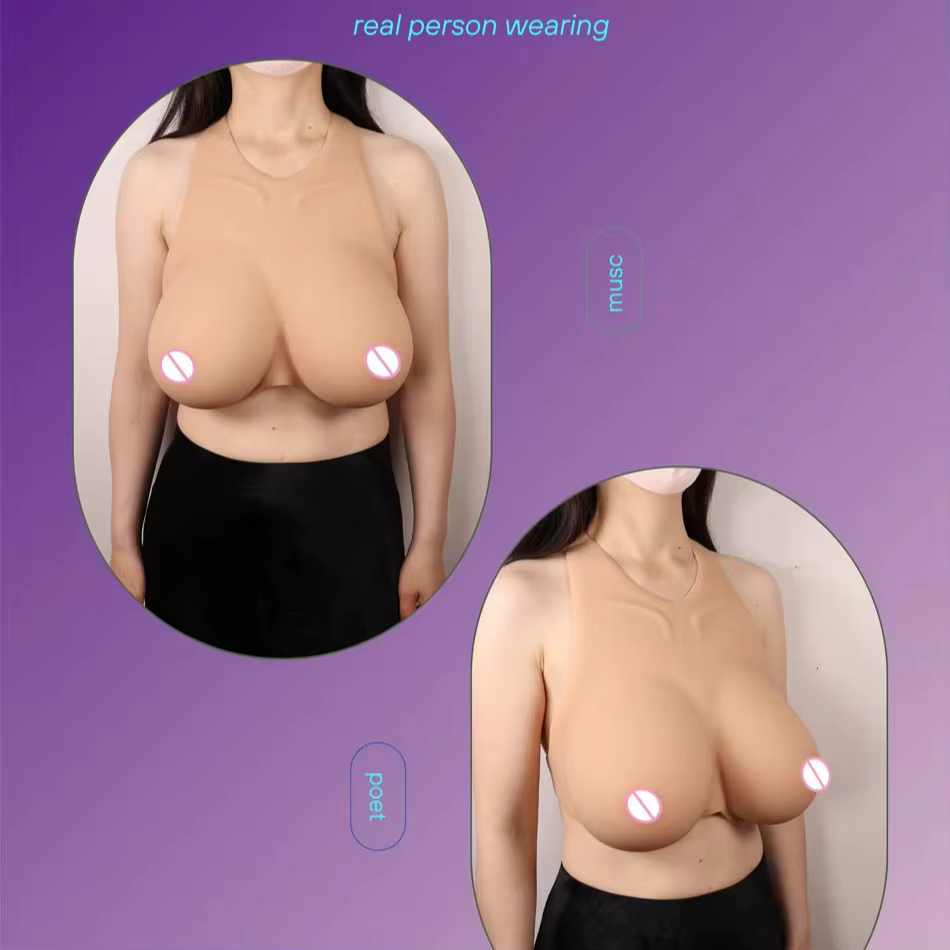 Prothèses mammaires en silicone avec dos en velcro, design concave B/C/D/E, pour transgenres, mastectomie, cosplay, faciles à porter.