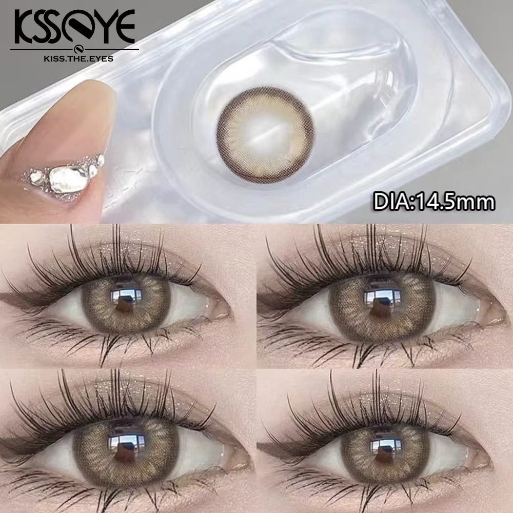KSSEYE 1 paire de nouvelles lentilles de contact de couleur avec degré de myopie haute qualité yeux bleus lentille colorée maquillage belle élève utilisation annuelle