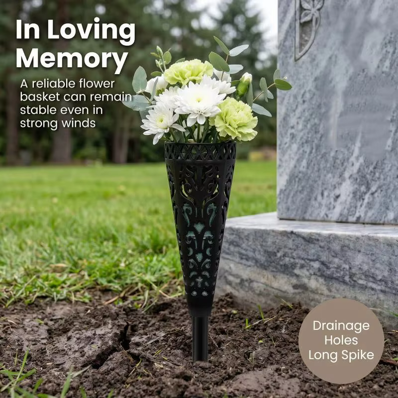 Vases commémoratifs pour cimetière, supports de fleurs résistants aux intempéries pour tombes extérieures, 1/2/4 pièces