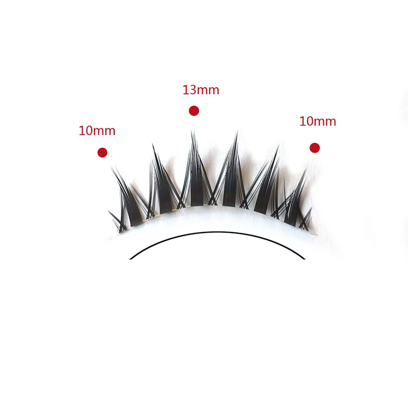 Faux cils naturels et transparents avec bande fine