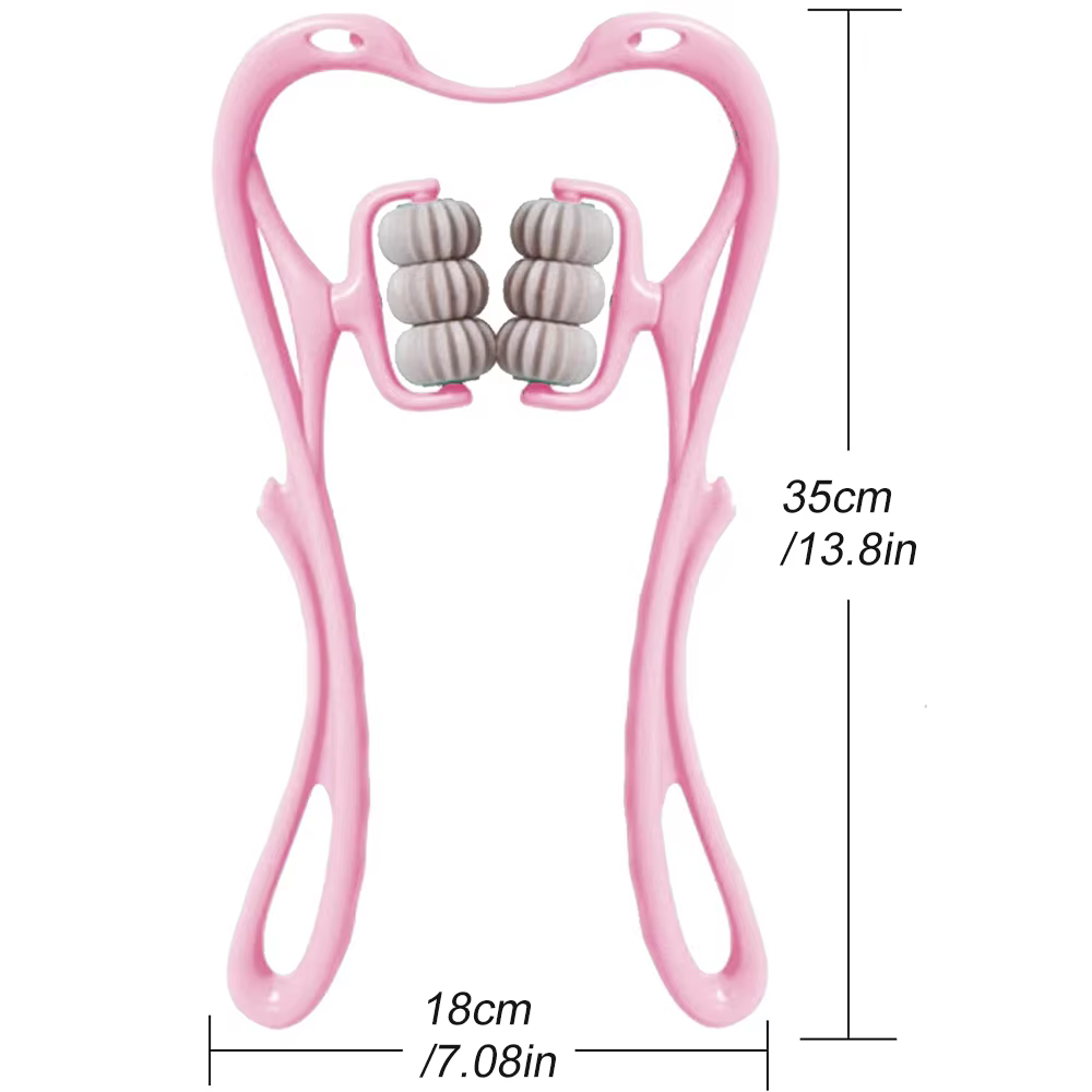 Masseur de nuque, rouleau de massage pour soulager la douleur des tissus profonds, rouleau de massage des points de pression avec 6 roues, outils de massage des épaules et des bras